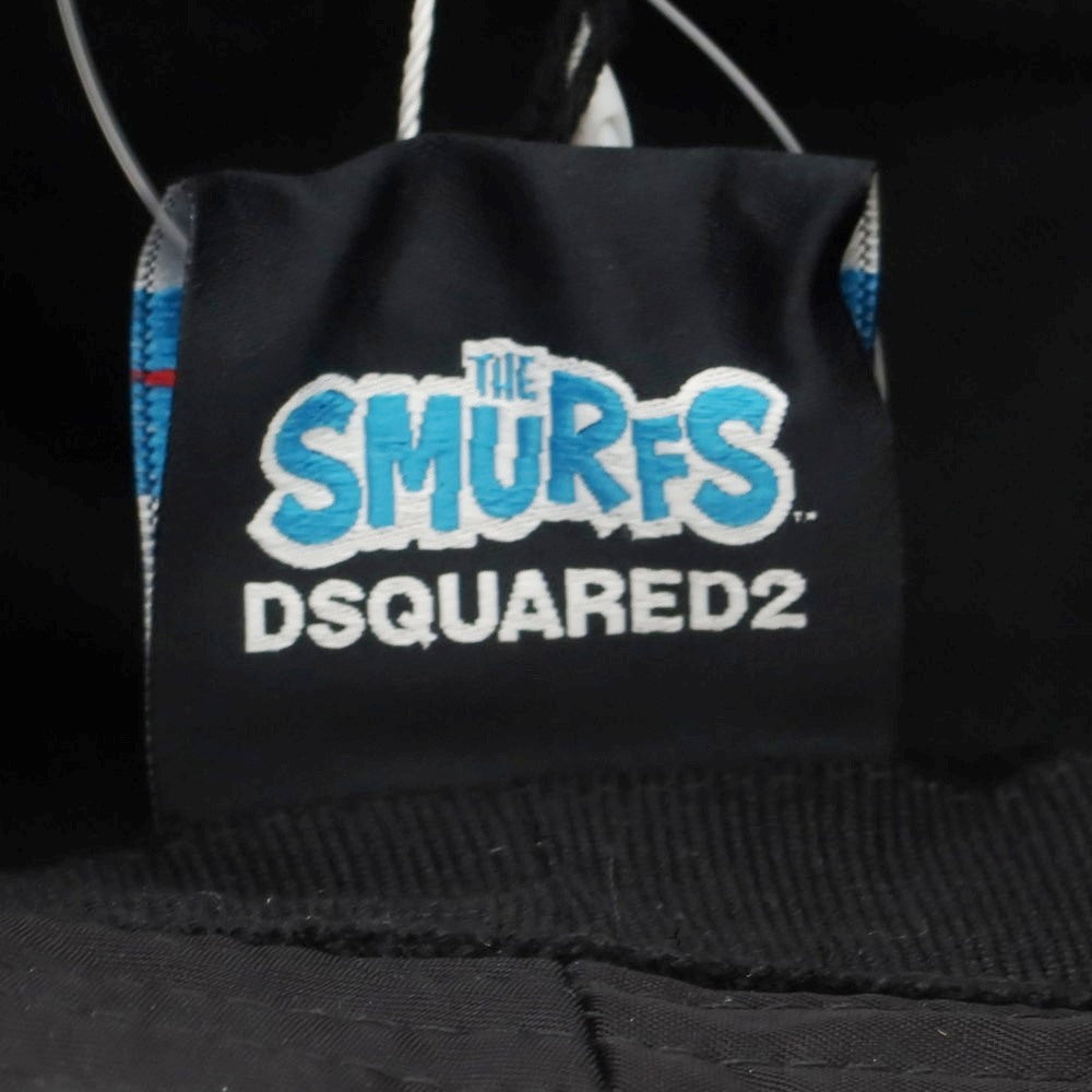 【新品】ディースクエアード DSQUARED2 × SMURFS ナイロン バケットハット ブラック【 L 】【 状態ランクN 】【 メンズ 】