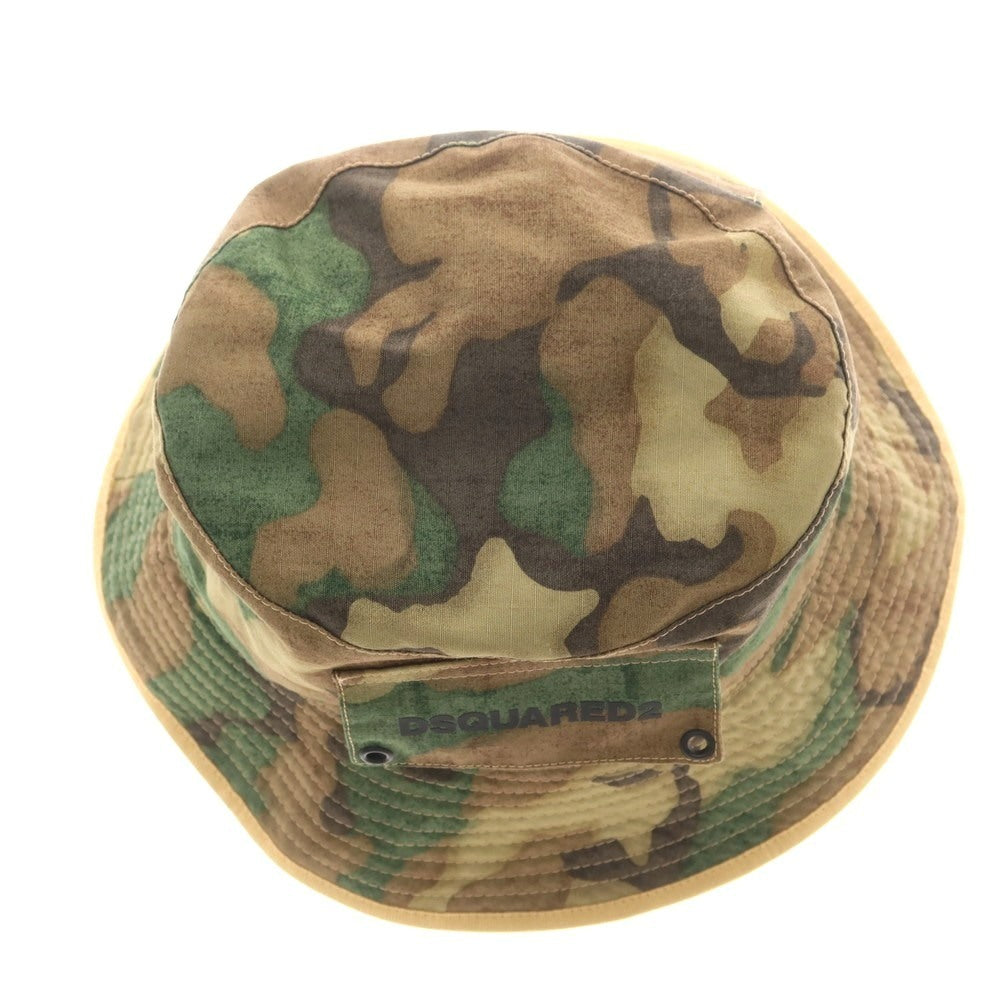 【新品】ディースクエアード DSQUARED2 コットン カモフラ バケットハット カーキ系【 L 】【 状態ランクN 】【 メンズ 】