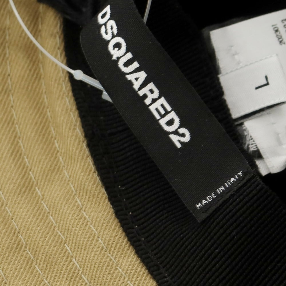 【新品】ディースクエアード DSQUARED2 コットンポリウレタンポリエステル サファリハット カーキベージュ【 L 】【 状態ランクN 】【 メンズ 】
