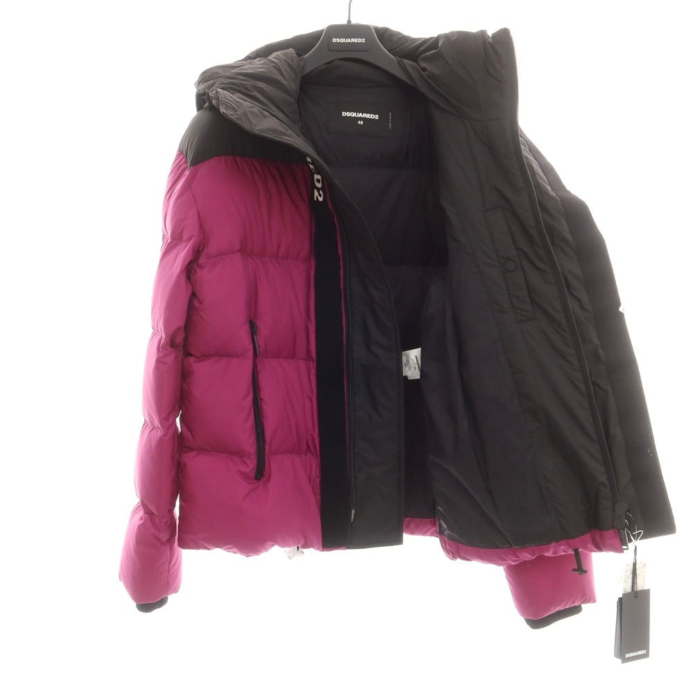 【新品アウトレット】ディースクエアード DSQUARED2 ポリエステル ダウンジャケット ピンクパープルxブラック【 48 】【 状態ランクN- 】【 メンズ 】