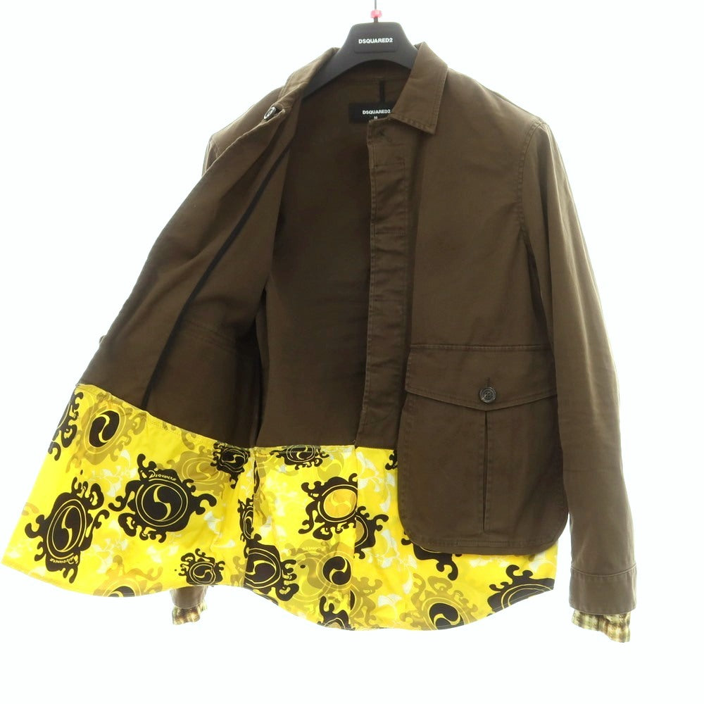 【新品】ディースクエアード DSQUARED2 ストレッチ コットン ワークジャケット ダークオリーブ【 50 】【 状態ランクN 】【 メンズ 】