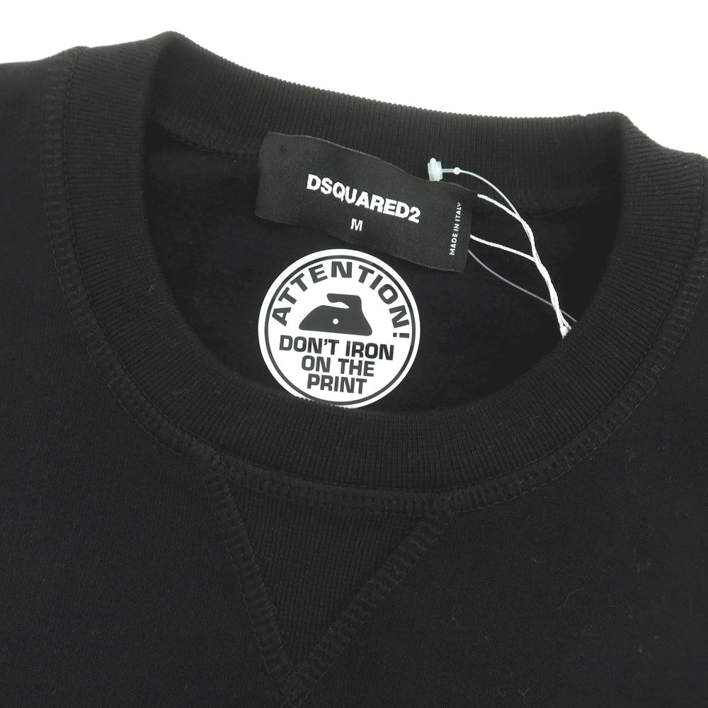 【新品】ディースクエアード DSQUARED2 コットン クルーネック スウェット ブラック【 M 】【 状態ランクN 】【 メンズ 】