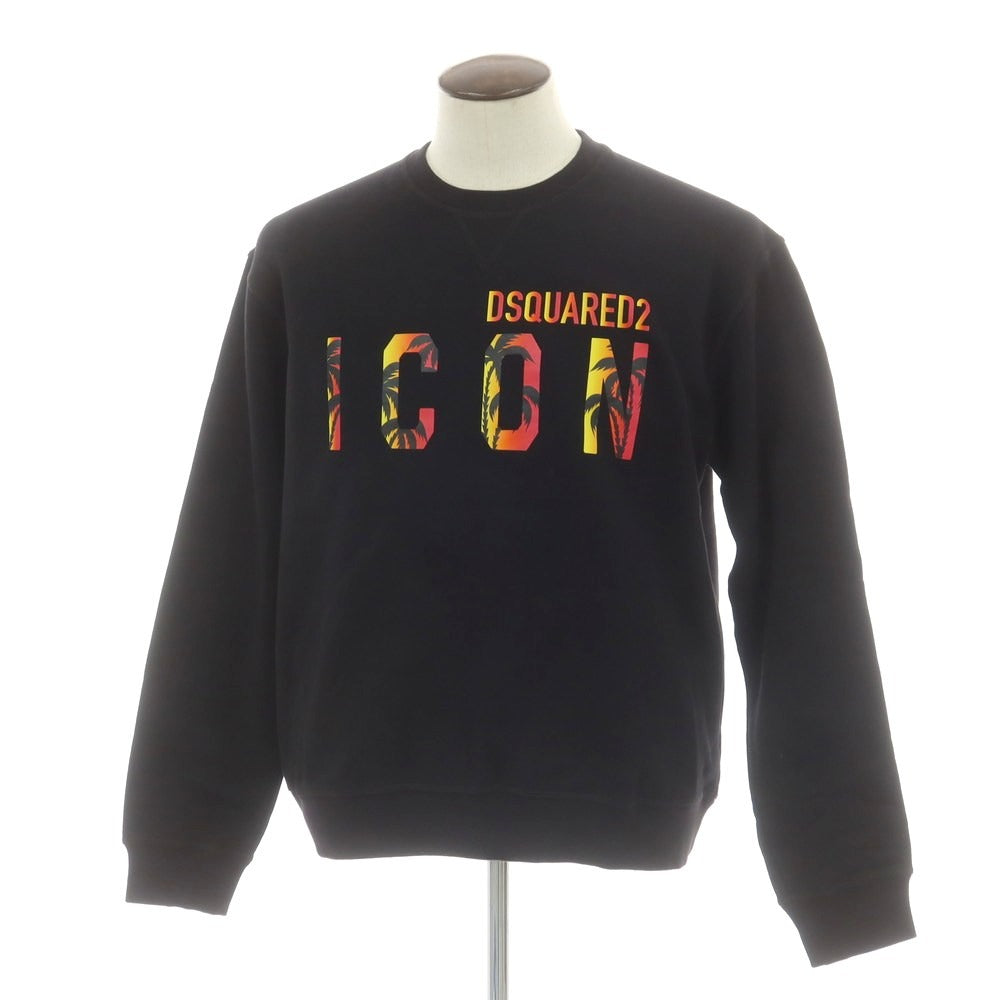 【新品】ディースクエアード DSQUARED2 コットン クルーネック スウェット ブラック【 L 】【 状態ランクN 】【 メンズ 】