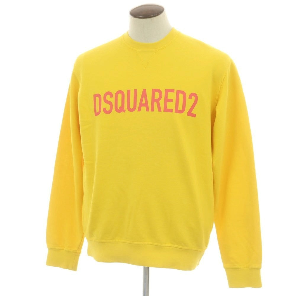 【新品】ディースクエアード DSQUARED2 コットン クルーネック スウェット イエロー【サイズL】【メンズ】 新品】ディースクエアード DSQUARED2 コットン クルーネック