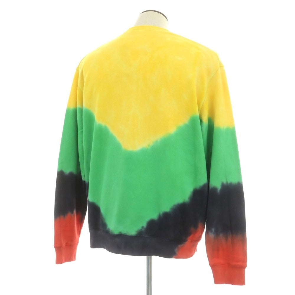 【新品】ディースクエアード DSQUARED2 コットン クルーネック スウェット イエローxライトグリーン【 XL 】【 状態ランクN 】【 メンズ 】