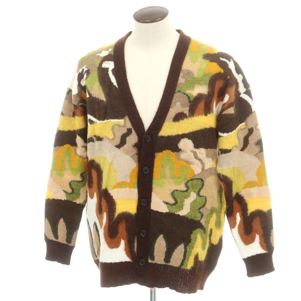 【新品】ディースクエアード DSQUARED2 アルパカ混コットンウール カーディガン ブラウンxベージュ【 XL 】【 状態ランクN 】【 メンズ 】