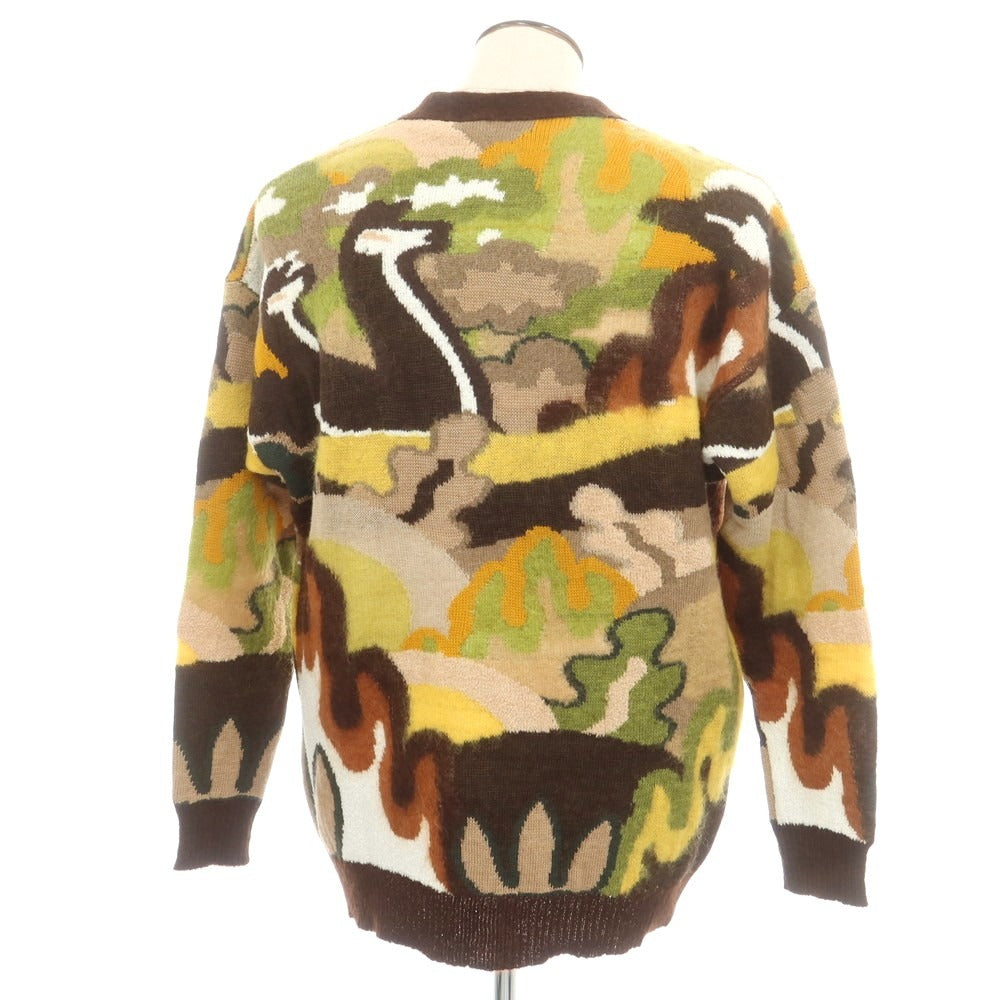 【新品】ディースクエアード DSQUARED2 アルパカ混コットンウール カーディガン ブラウンxベージュ【 XL 】【 状態ランクN 】【 メンズ 】