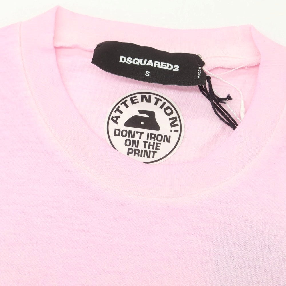 【新品】ディースクエアード DSQUARED2 コットン クルーネック 長袖Tシャツ ピンク【 S 】【 状態ランクN 】【 メンズ 】