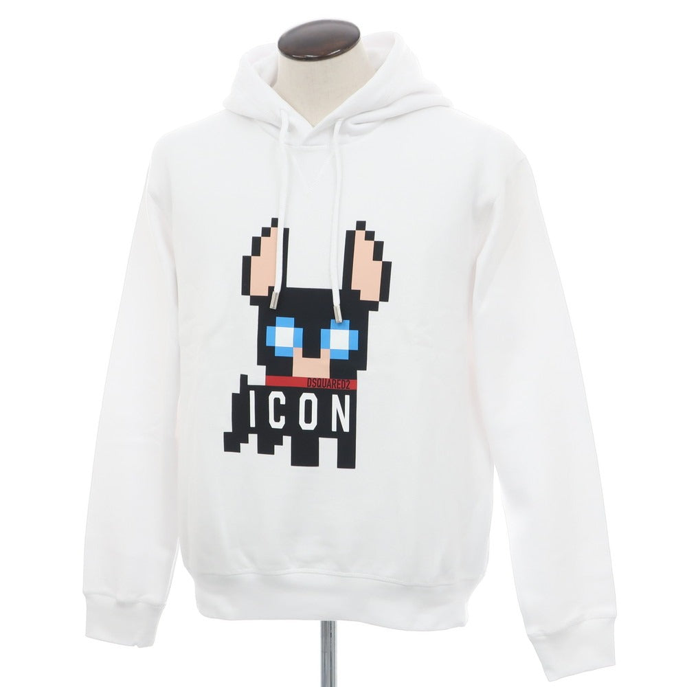 【新品】ディースクエアード DSQUARED2 コットン スウェット プルオーバー パーカー ホワイト【 L 】【 状態ランクN 】【 メンズ 】