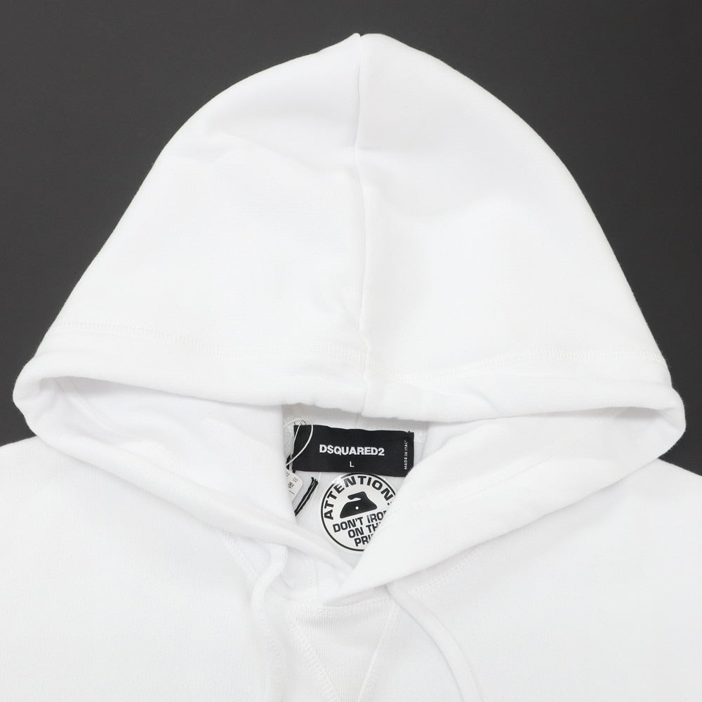 【新品】ディースクエアード DSQUARED2 コットン スウェット プルオーバー パーカー ホワイト【 L 】【 状態ランクN 】【 メンズ 】