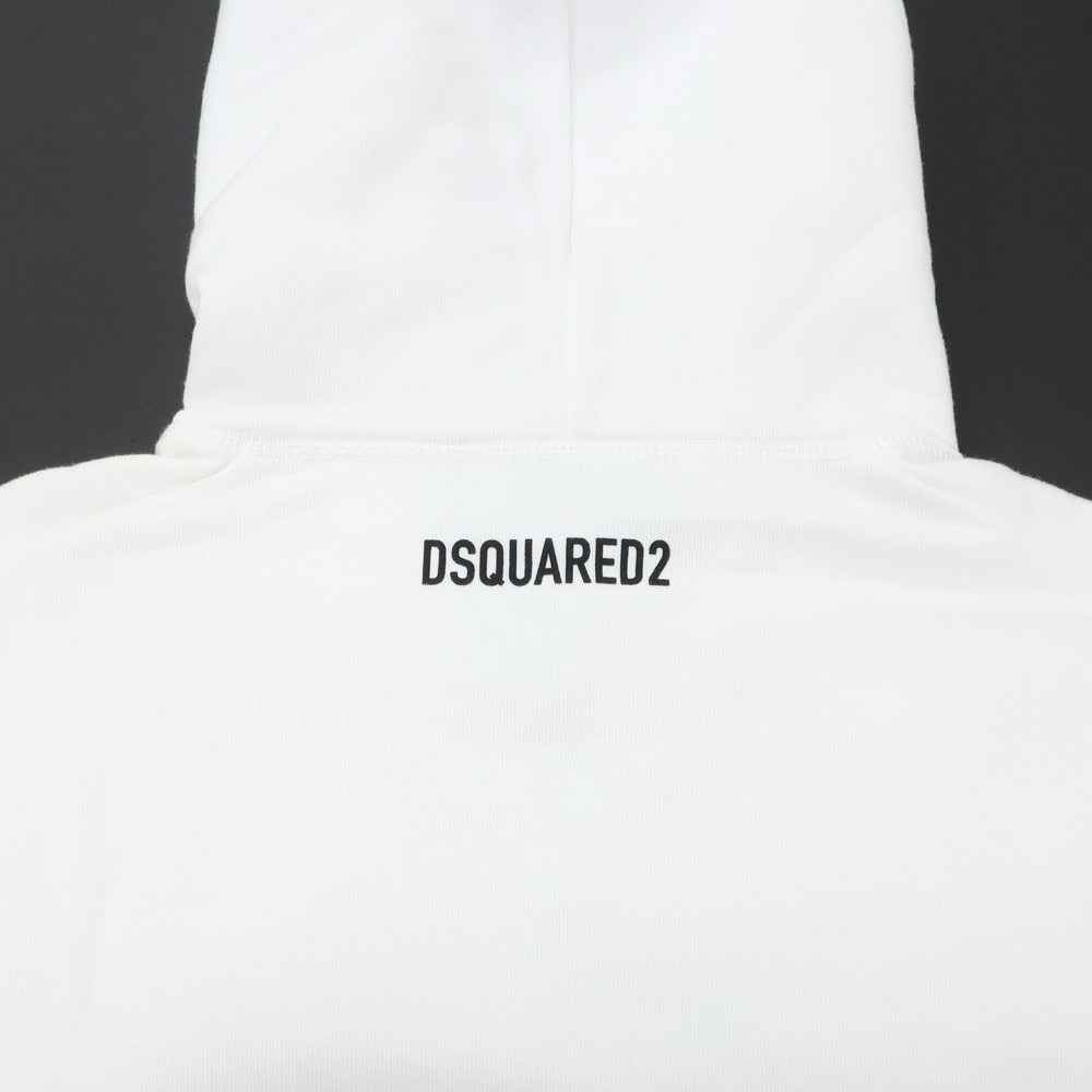 【新品アウトレット】ディースクエアード DSQUARED2 コットン スウェット プルオーバー パーカー ホワイト【 XL 】【 状態ランクN- 】【 メンズ 】