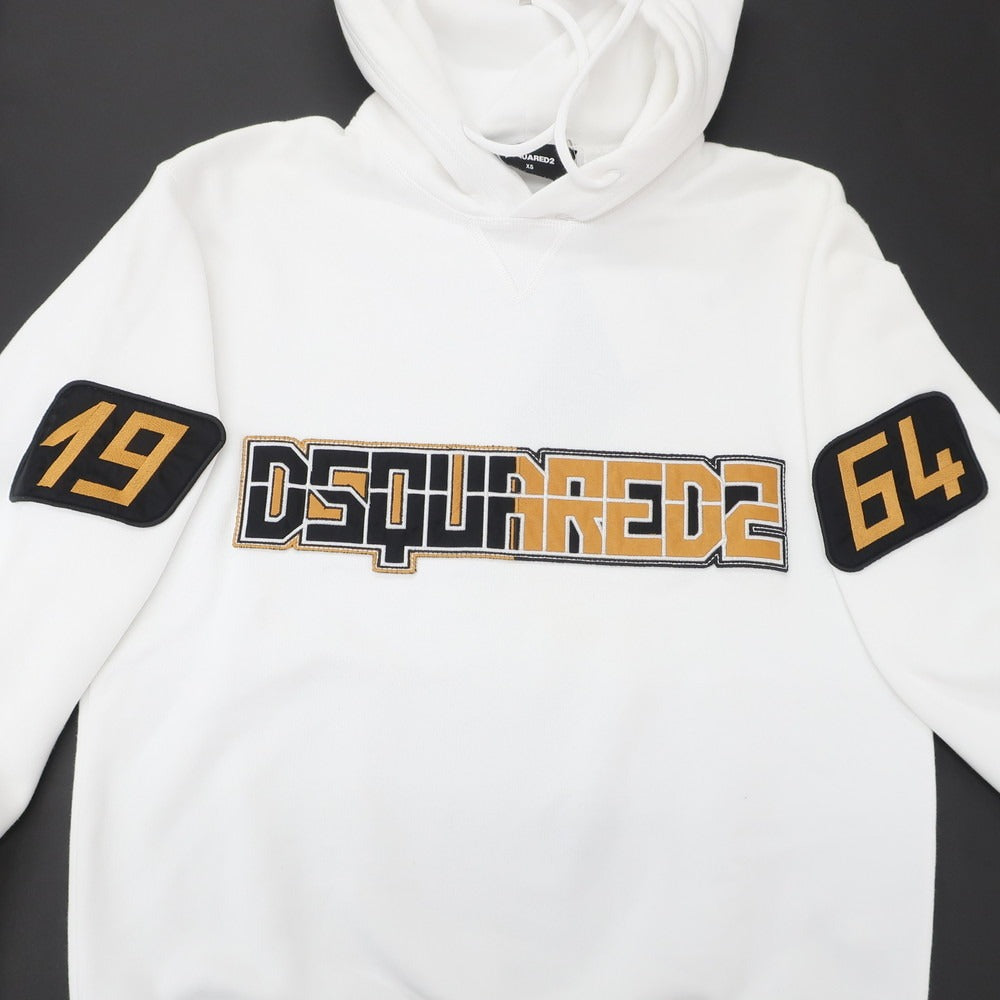 【新品アウトレット】ディースクエアード DSQUARED2 コットン スウェット プルオーバー パーカー ホワイト【 XS 】【 状態ランクN- 】【 メンズ 】
