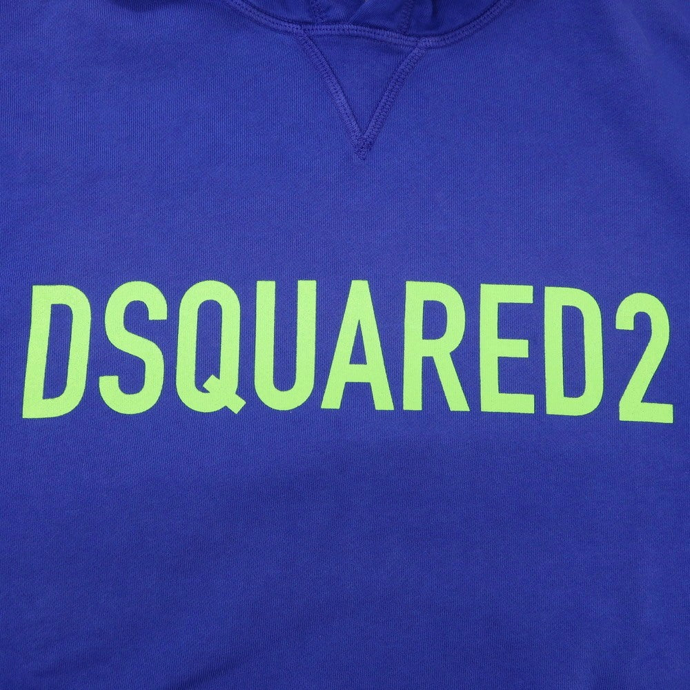 【新品】ディースクエアード DSQUARED2 コットン スウェット プルオーバー パーカー ブルー【 XL 】【 状態ランクN 】【 メンズ 】