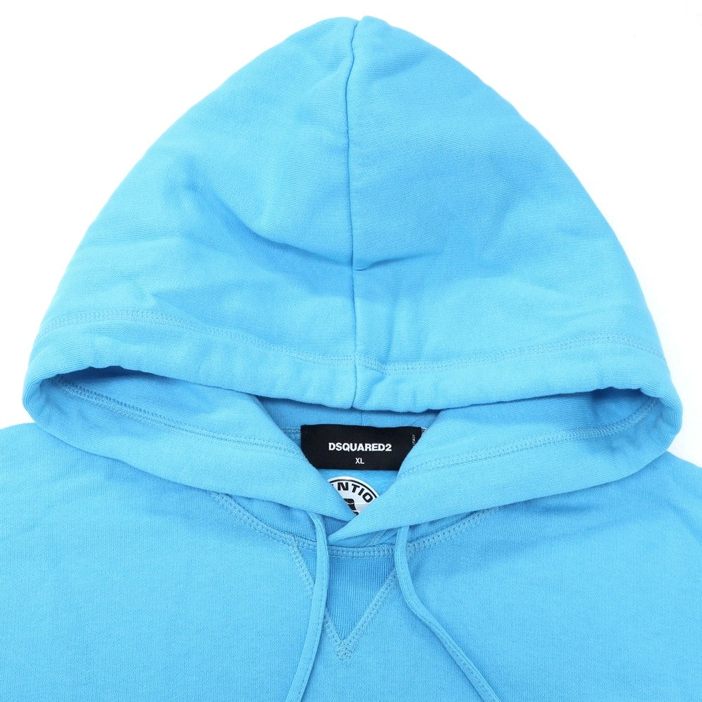 【新品】ディースクエアード DSQUARED2 コットン スウェット プルオーバー パーカー ライトブルー【 XL 】【 状態ランクN 】【 メンズ 】