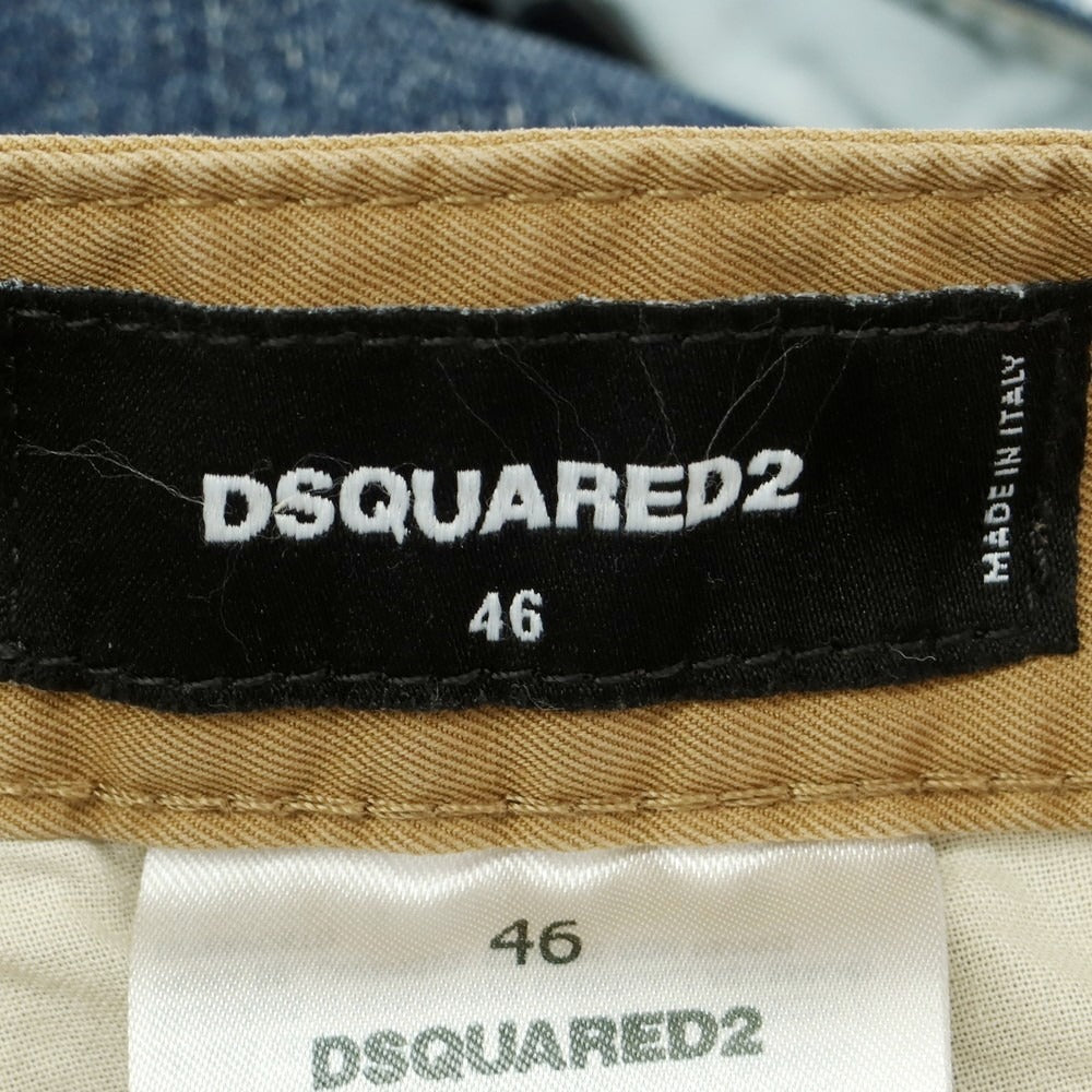 【新品】ディースクエアード DSQUARED2 642 Twin Pack Jean ストレッチ コットンポリエステル ジーンズ デニムパンツ ネイビーxベージュ【 46 】【 状態ランクN 】【 メンズ 】