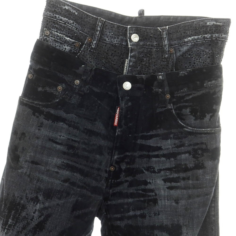 【新品アウトレット】ディースクエアード DSQUARED2 642 Twin Pack Jean ストレッチ コットン ジーンズ デニムパンツ ブラック【 42 】【 状態ランクN- 】【 メンズ 】