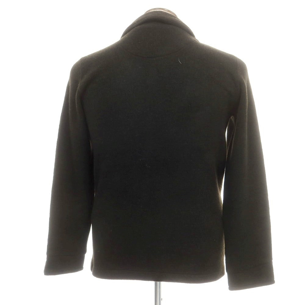 【中古】ナノユニバース nano universe アクリルナイロンウール ショールカラー カーディガン ブラックオリーブ【 L 】【 状態ランクC 】【 メンズ 】