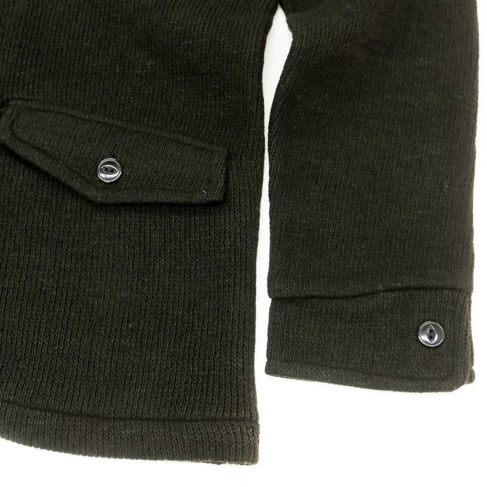 【中古】ナノユニバース nano universe アクリルナイロンウール ショールカラー カーディガン ブラックオリーブ【 L 】【 状態ランクC 】【 メンズ 】