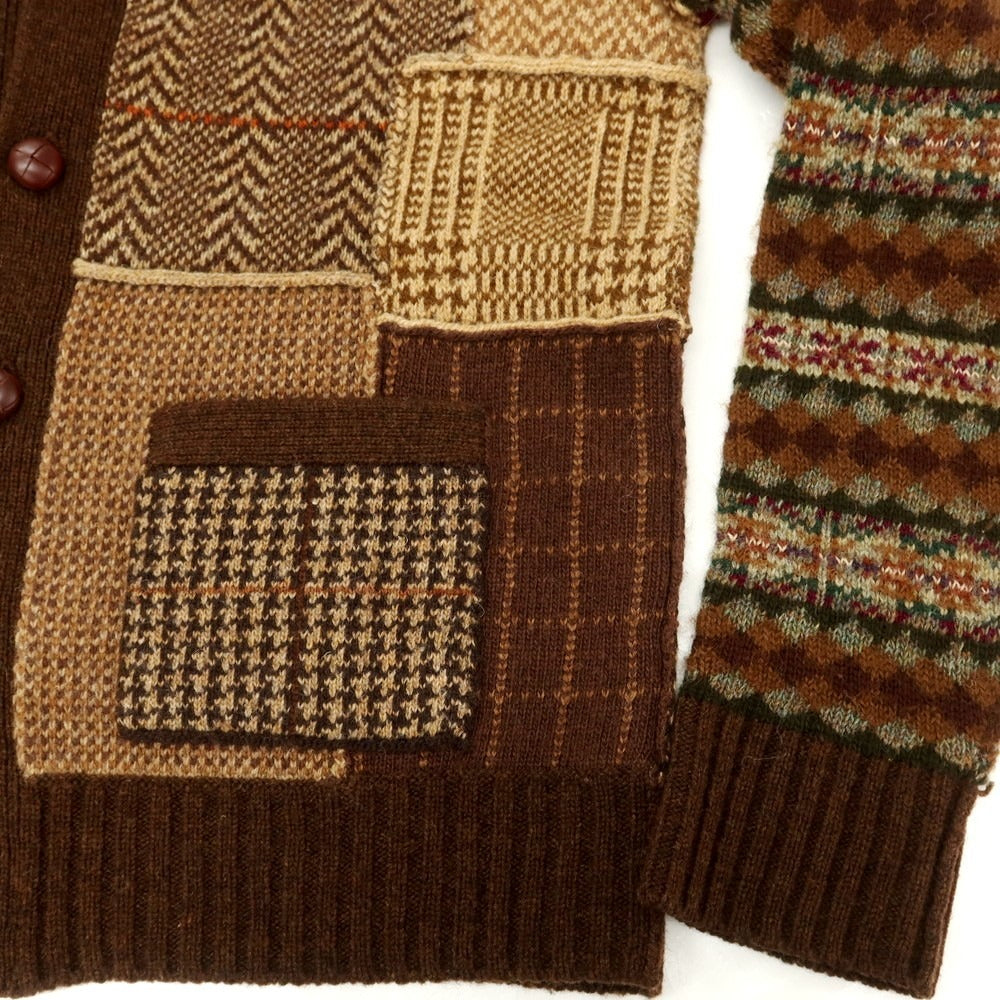 【中古】ラルフローレンラグビー RALPH LAUREN RUGBY ウールアルパカ カーディガン ブラウンxベージュ【 S 】【 状態ランクB 】【 メンズ 】