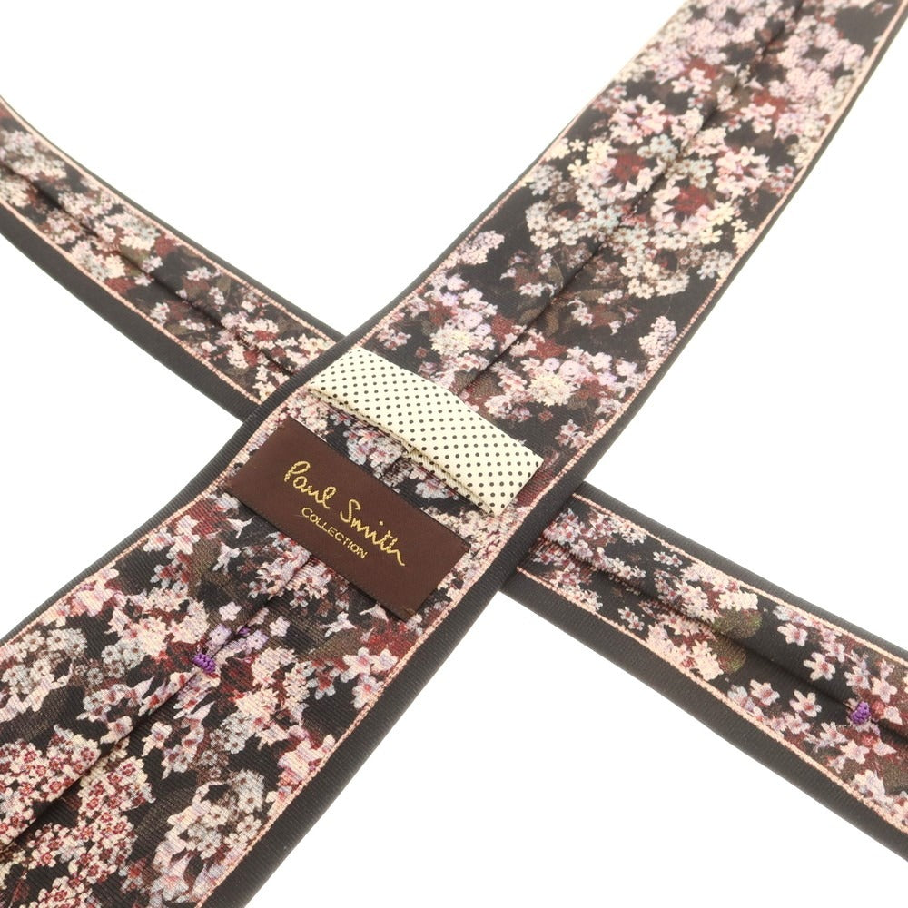 【中古】ポールスミスコレクション PAUL SMITH COLLECTION プリント ネクタイ ブラックxベージュ【 状態ランクB 】【 メンズ 】