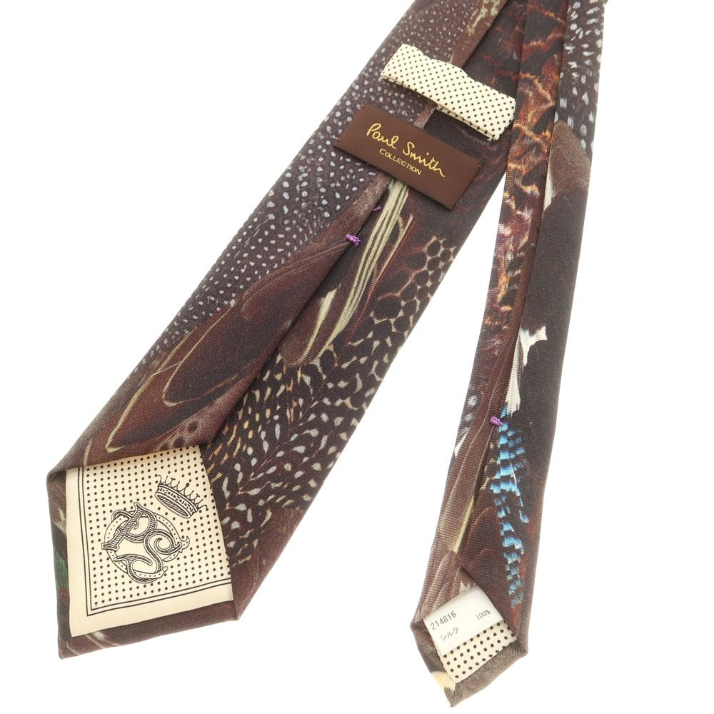【中古】ポールスミスコレクション PAUL SMITH COLLECTION プリント ネクタイ ブラックxブラウン【 状態ランクB 】【 メンズ 】