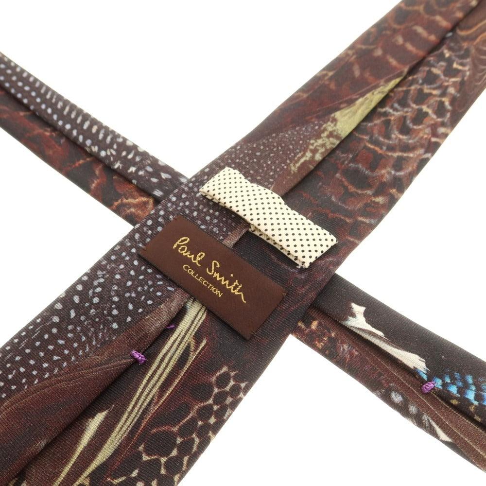 【中古】ポールスミスコレクション PAUL SMITH COLLECTION プリント ネクタイ ブラックxブラウン【 状態ランクB 】【 メンズ 】