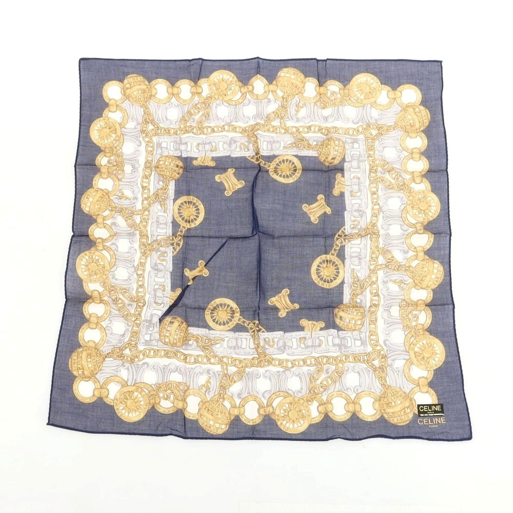 【中古】セリーヌ CELINE ハンカチ 7点セット ネイビー【 状態ランクA 】【 ユニセックス 】