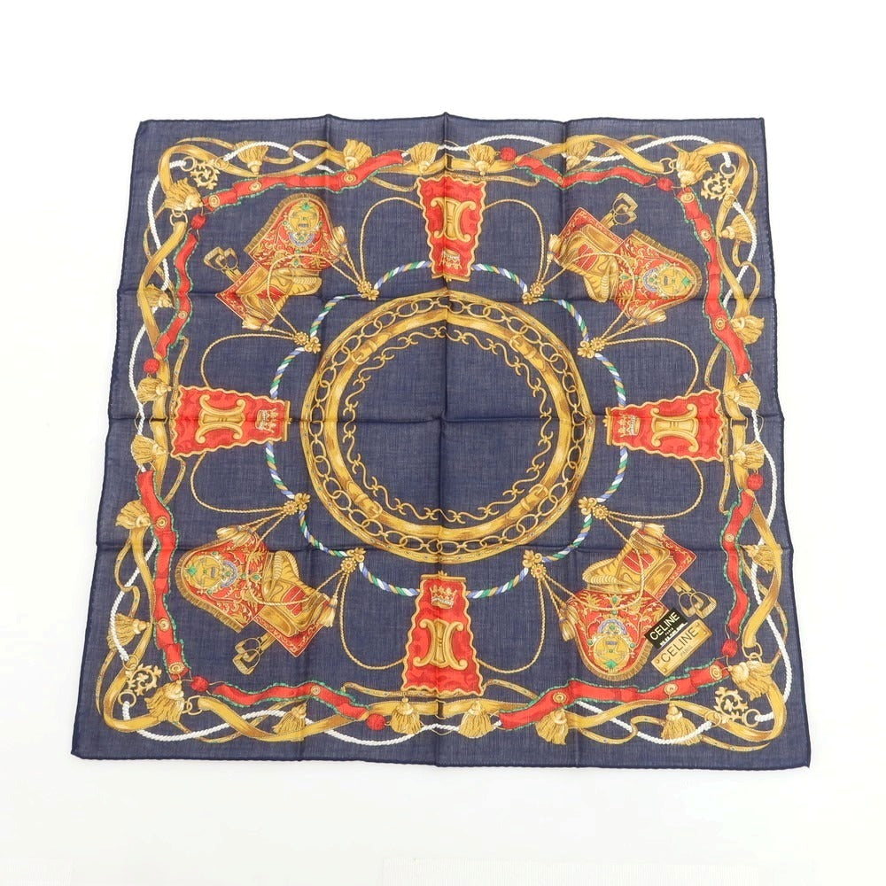 【中古】セリーヌ CELINE ハンカチ 7点セット ネイビー【 状態ランクA 】【 ユニセックス 】