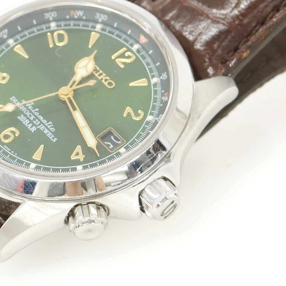 【中古】セイコー SEIKO メカニカル アルピニスト 6R15-00E0 腕時計 シルバーxモスグリーン×ダークブラウン【 状態ランクB 】【 メンズ 】