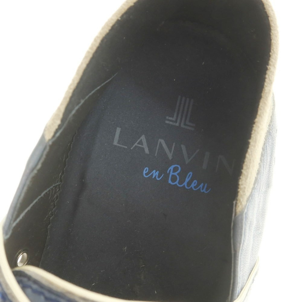 【中古】ランバンオンブルー LANVIN en Bleu レザー カジュアルシューズ ブルー【 25 1/2 】【 状態ランクA 】【 メンズ 】