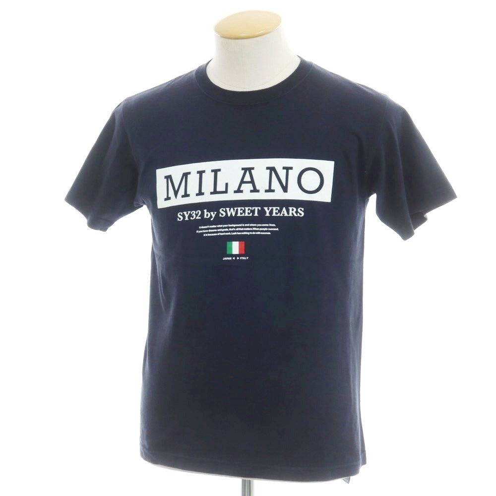 【中古】エスワイサーティトゥー バイ スウィートイヤーズ SY32 BY SWEET YEARS コットン クルーネック 半袖Tシャツ ネイビー【 S 】【 状態ランクC 】【 メンズ 】