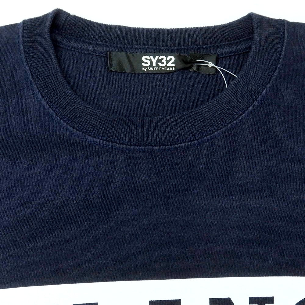 【中古】エスワイサーティトゥー バイ スウィートイヤーズ SY32 BY SWEET YEARS コットン クルーネック 半袖Tシャツ ネイビー【 S 】【 状態ランクC 】【 メンズ 】