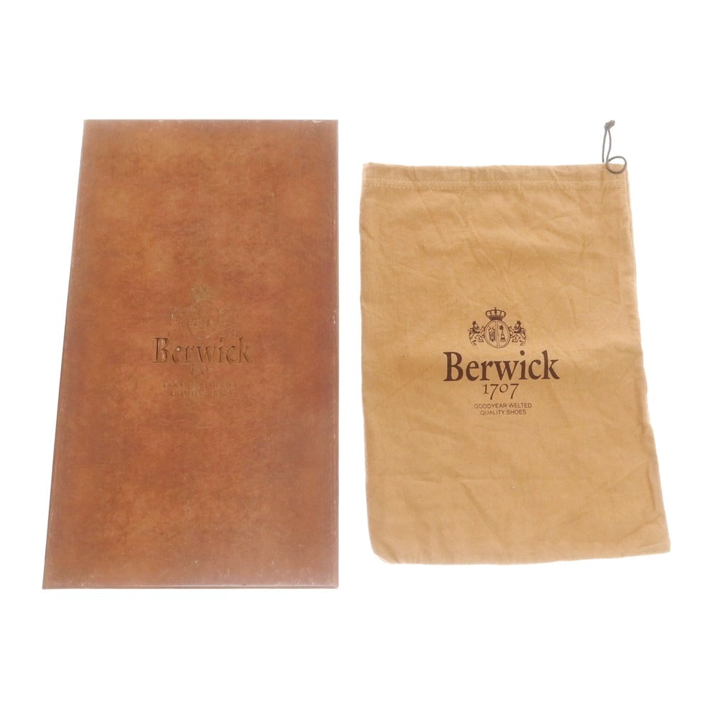 【中古】バーウィック BERWICK 型押しレザー Uチップ ドレスシューズ ブラウン【 7 1/2 】【 状態ランクB 】【 メンズ 】