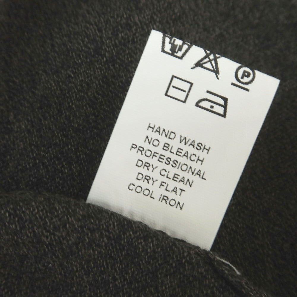 【中古】ファブリツィオ デル カルロ FABRIZIO DEL CARLO ハイゲージ コットン Vネック 半袖 プルオーバーニット グレーxベージュ×ブラック【 S 】【 状態ランクB 】【 メンズ 】