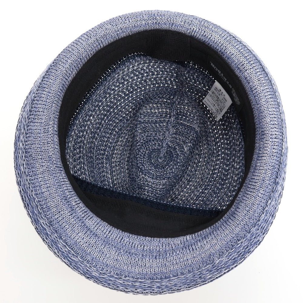 【中古】ステットソン STETSON ポリエステルコットン 中折れ ウォッシャブルサーモニットハット 帽子 ブルーxホワイト【サイズ61cm】【 状態ランクB 】【 メンズ 】