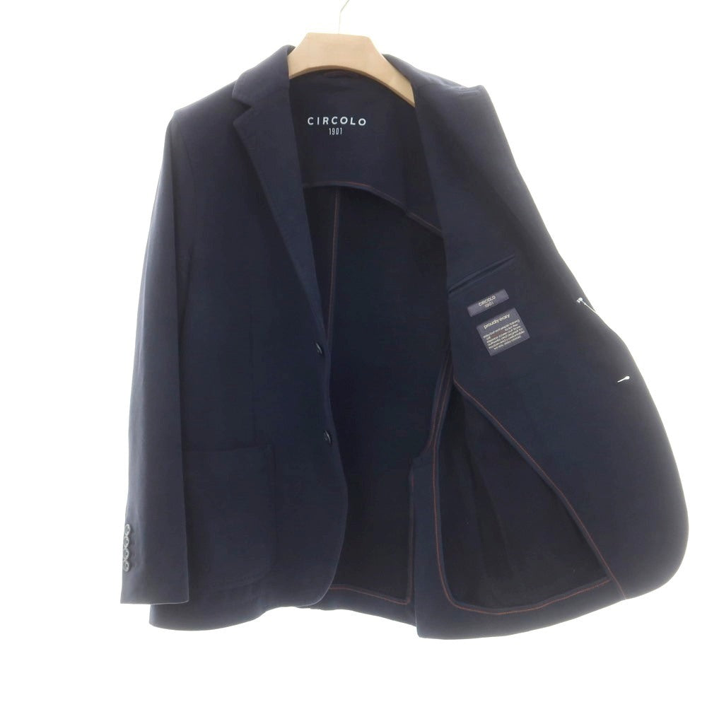 【中古】チルコロ1901 CIRCOLO 1901 コットン ジャージー カジュアルジャケット ネイビー【 48 】【 状態ランクB 】【 メンズ 】