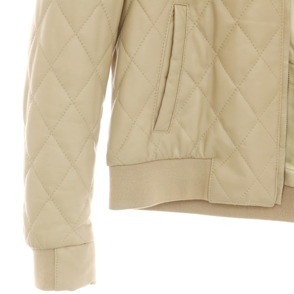 【中古】エンメティ EMMETI キルティング ファー レザーブルゾン ベージュ【 46 】【 状態ランクB 】【 メンズ 】