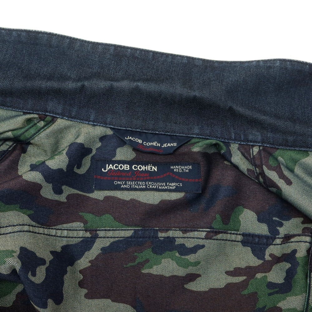 【中古】ヤコブコーエン JACOB COHEN J8032 ストレッチ デニムジャケット ジージャン ネイビー【 S 】【 状態ランクB 】【 メンズ 】
