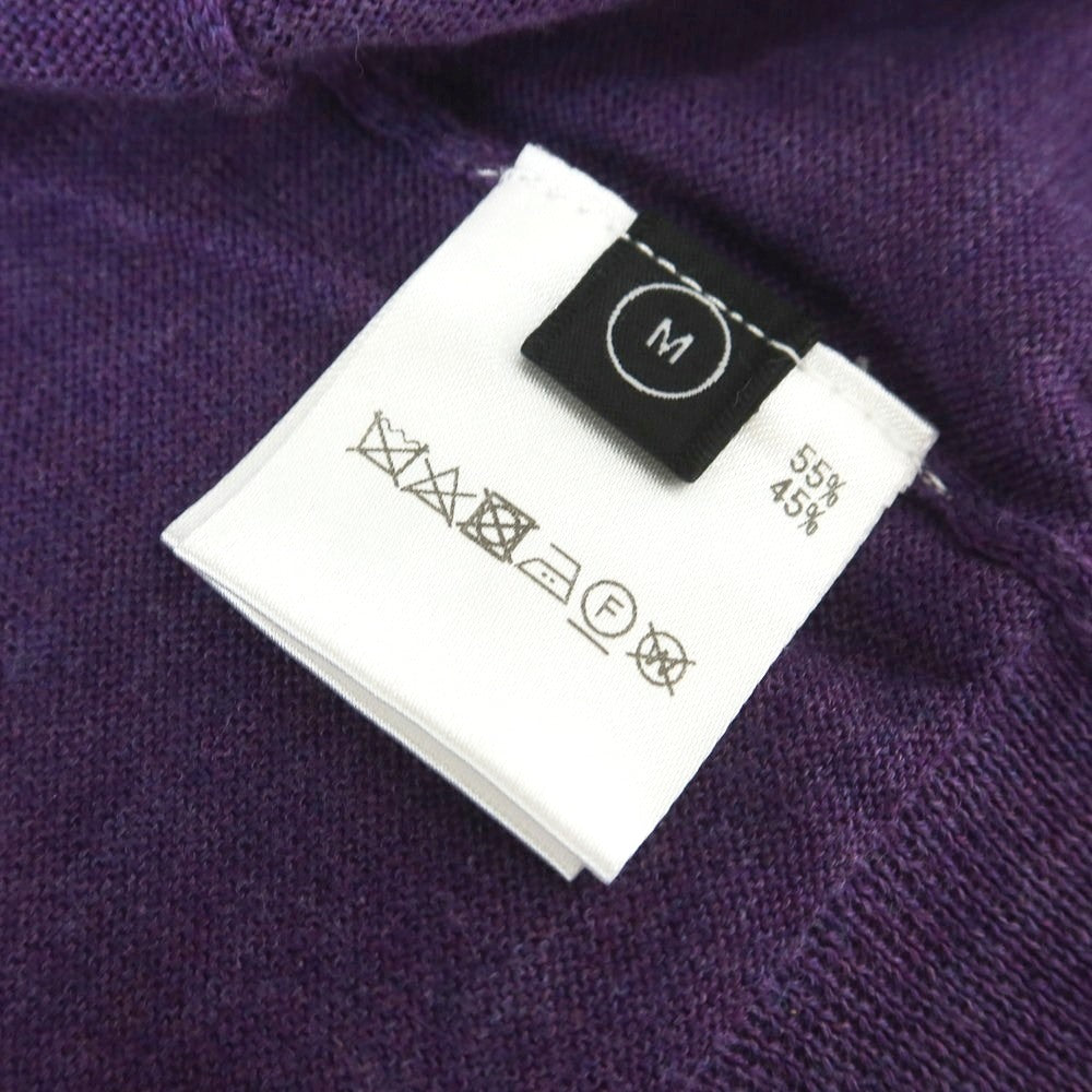 【中古】バーニーズニューヨーク BARNEYS NEWYORK ハイゲージ シルクコットン Vネック プルオーバーニット パープル【 M 】【 状態ランクB 】【 メンズ 】