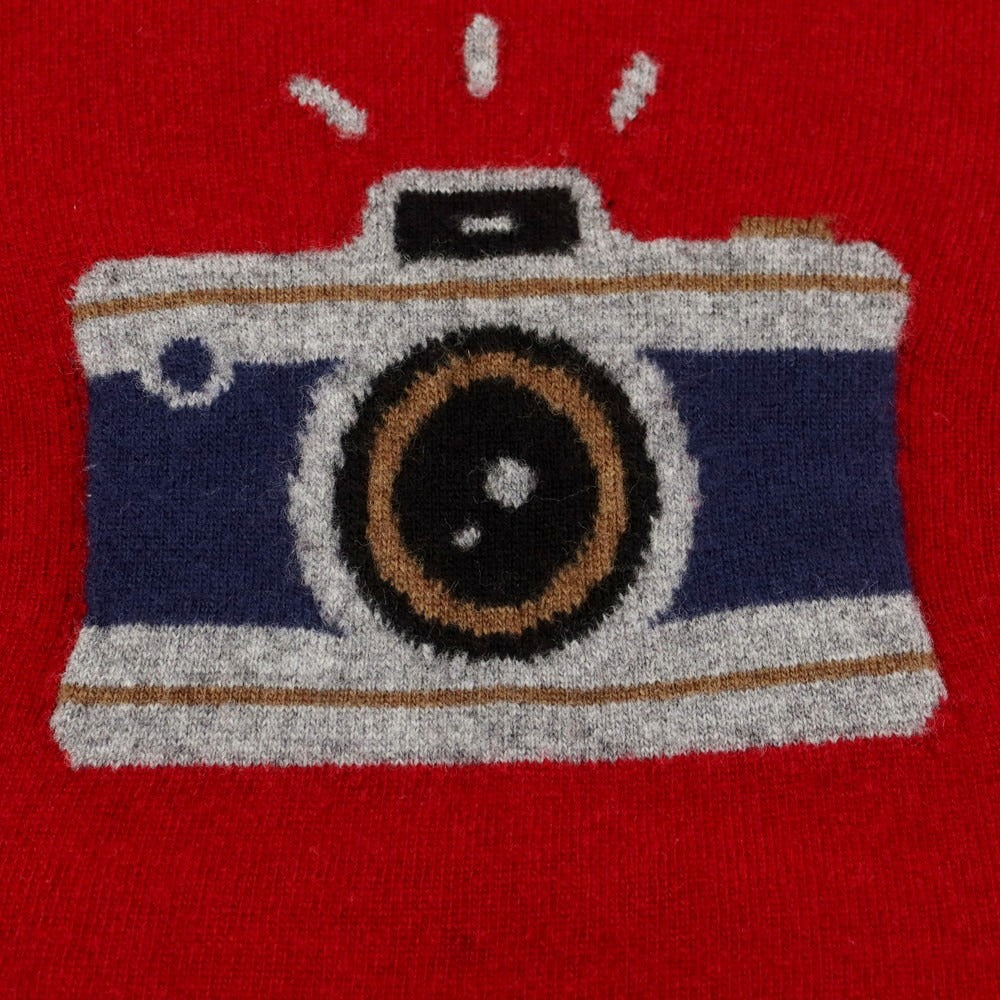 【中古】アルテア Altea ウール クルーネック プルオーバーニット レッド【 S 】【 状態ランクC 】【 メンズ 】