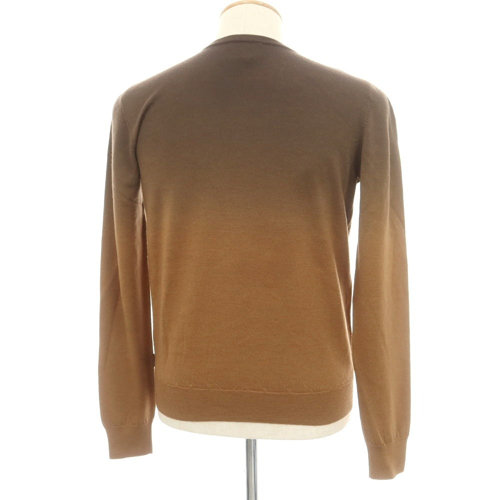 【中古】アルマーニ コレッツォーニ ARMANI COLLEZIONI ハイゲージ ウール Vネック プルオーバーニット ブラウン【 46 】【 状態ランクC 】【 メンズ 】