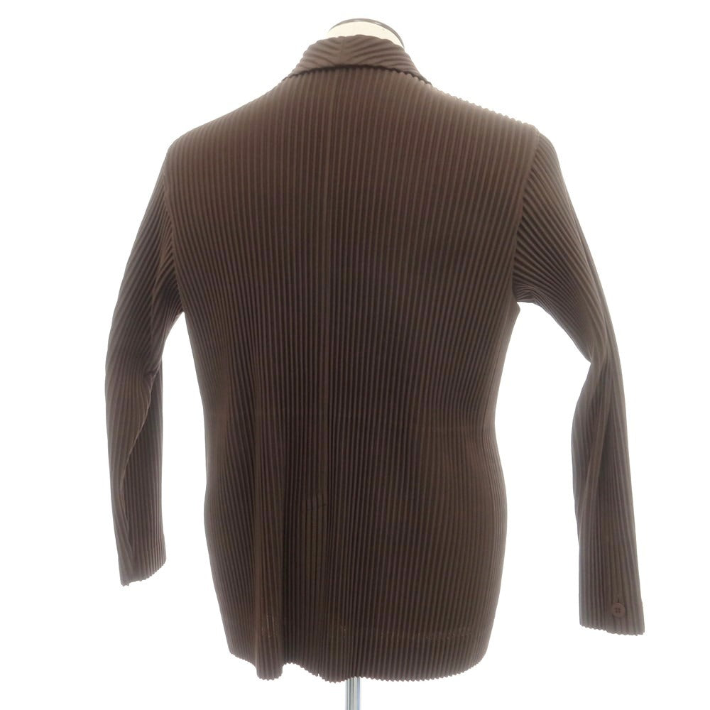 【中古】オム プリッセ イッセイミヤケ HOMME PLISSE ISSEY MIYAKE 2025年春夏 プリーツ加工 ジャケット ダークブラウン【 表記なし(L位) 】【 状態ランクA 】【 メンズ 】
