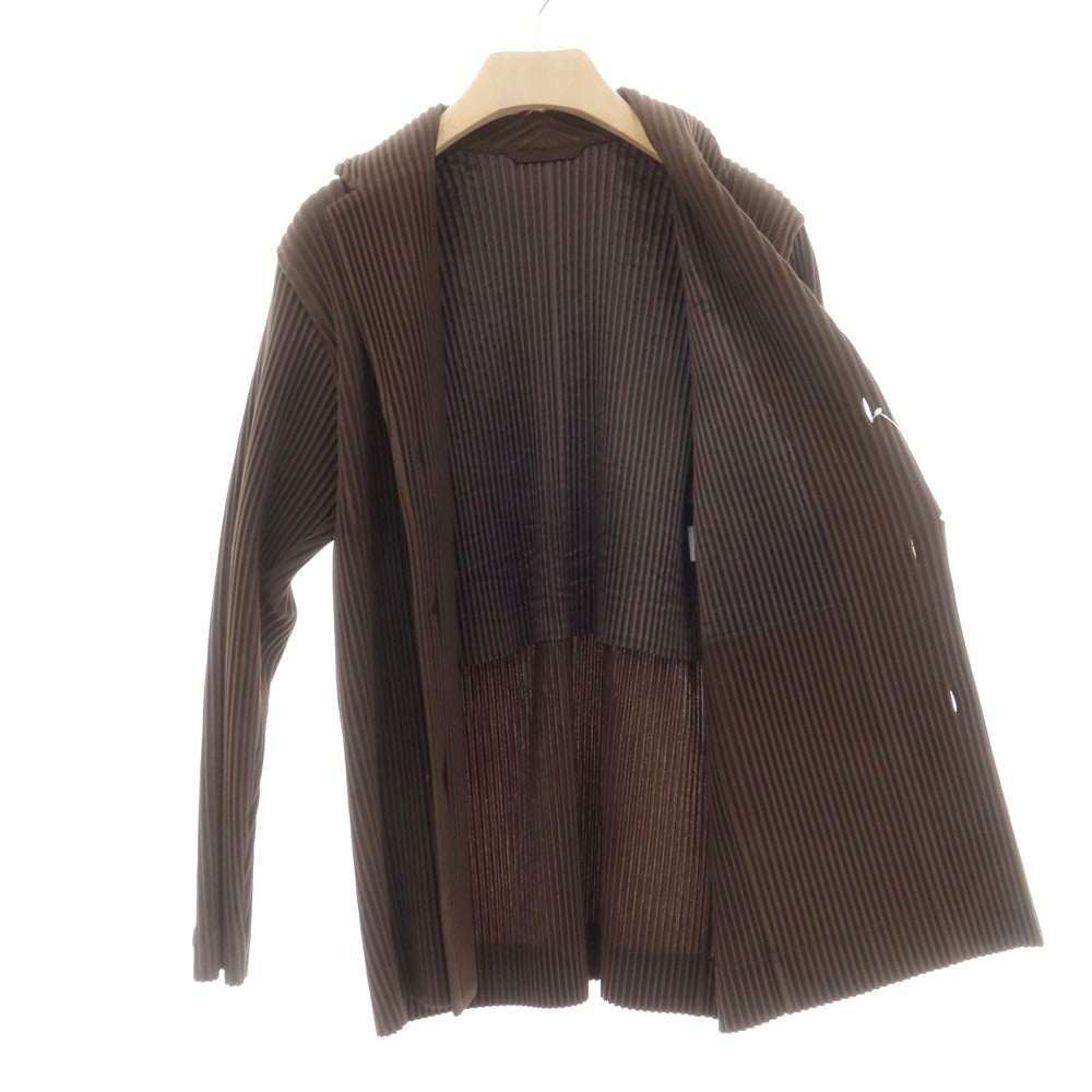 【中古】オム プリッセ イッセイミヤケ HOMME PLISSE ISSEY MIYAKE 2025年春夏 プリーツ加工 ジャケット ダークブラウン【 表記なし(L位) 】【 状態ランクA 】【 メンズ 】