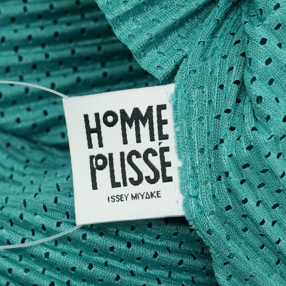 【中古】オム プリッセ イッセイミヤケ HOMME PLISSE ISSEY MIYAKE 2025年春夏 ポリエステル系 プリーツ クルーネック 長袖カットソー グリーン【 表記なし(L位) 】【 状態ランクA 】【 メンズ 】
