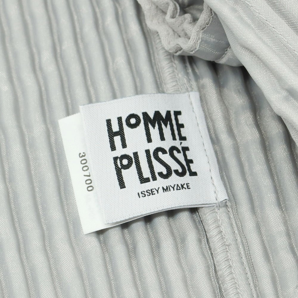 【中古】オム プリッセ イッセイミヤケ HOMME PLISSE ISSEY MIYAKE プリーツ加工ジャケット ライトグレー【 3 】【 状態ランクA 】【 メンズ 】
