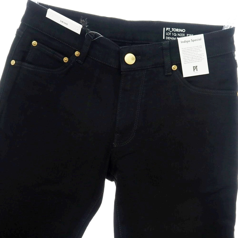 【新品】ピーティートリノ デニム PT TORINO DENIM SWING ストレッチ コットンレーヨンポリエステル デニムパンツ ジーンズ ブラック【 28 】【 状態ランクN 】【 メンズ 】