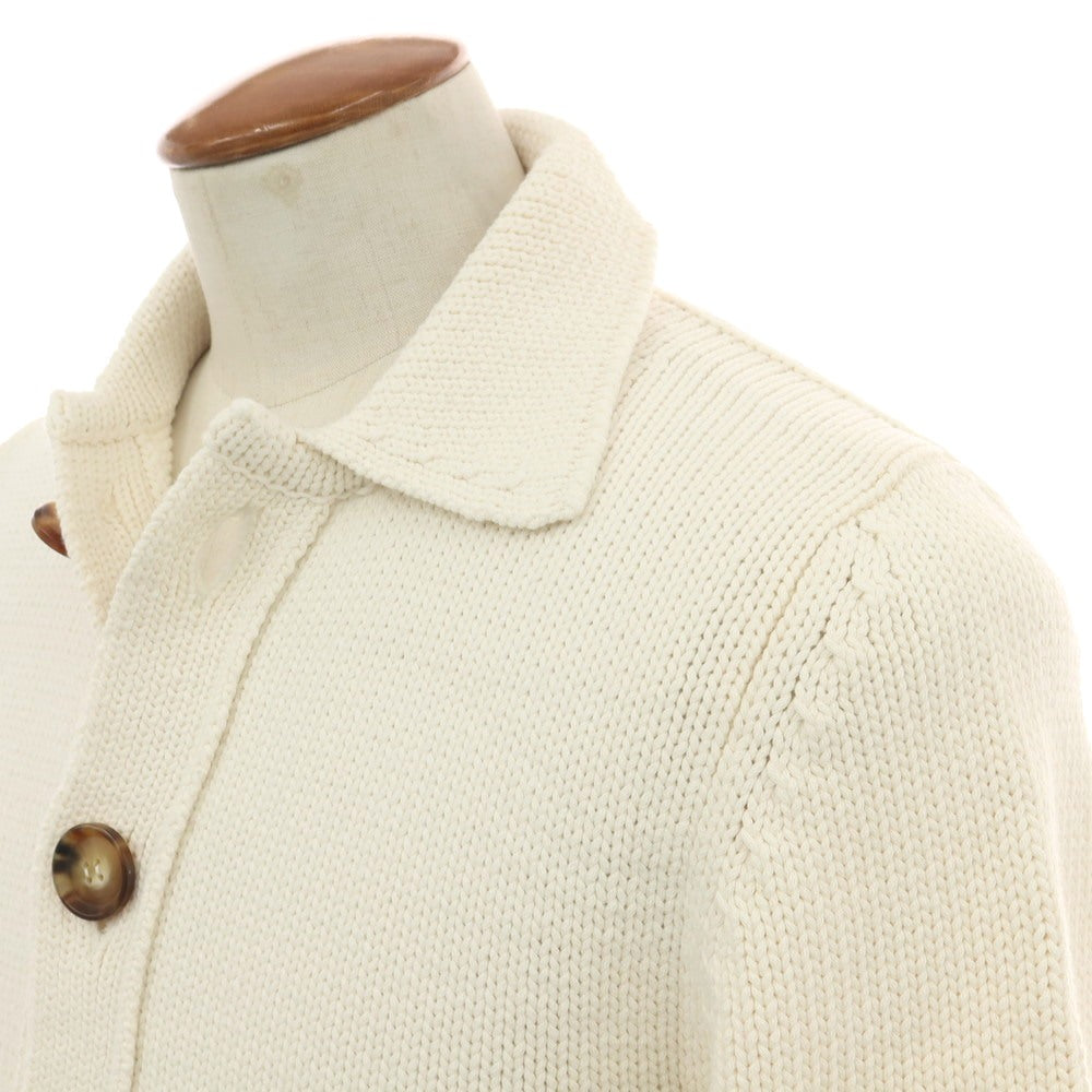 【新品】セッテフィーリ カシミア Settefili Cashmere コットンナイロン 襟付き カーディガン アイボリー【サイズ48/S】【 状態ランクN 】【 メンズ 】