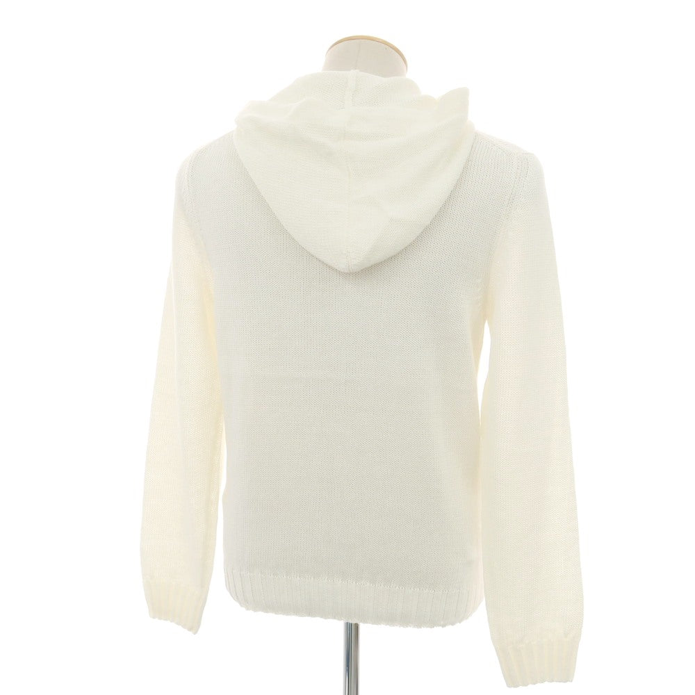 【新品】セッテフィーリ カシミア Settefili Cashmere リネンコットン ダブルジップ ニットパーカー ホワイト【サイズ44】【 状態ランクN 】【 メンズ 】