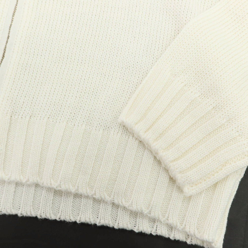 【新品】セッテフィーリ カシミア Settefili Cashmere リネンコットン ダブルジップ ニットパーカー ホワイト【サイズ44】【 状態ランクN 】【 メンズ 】
