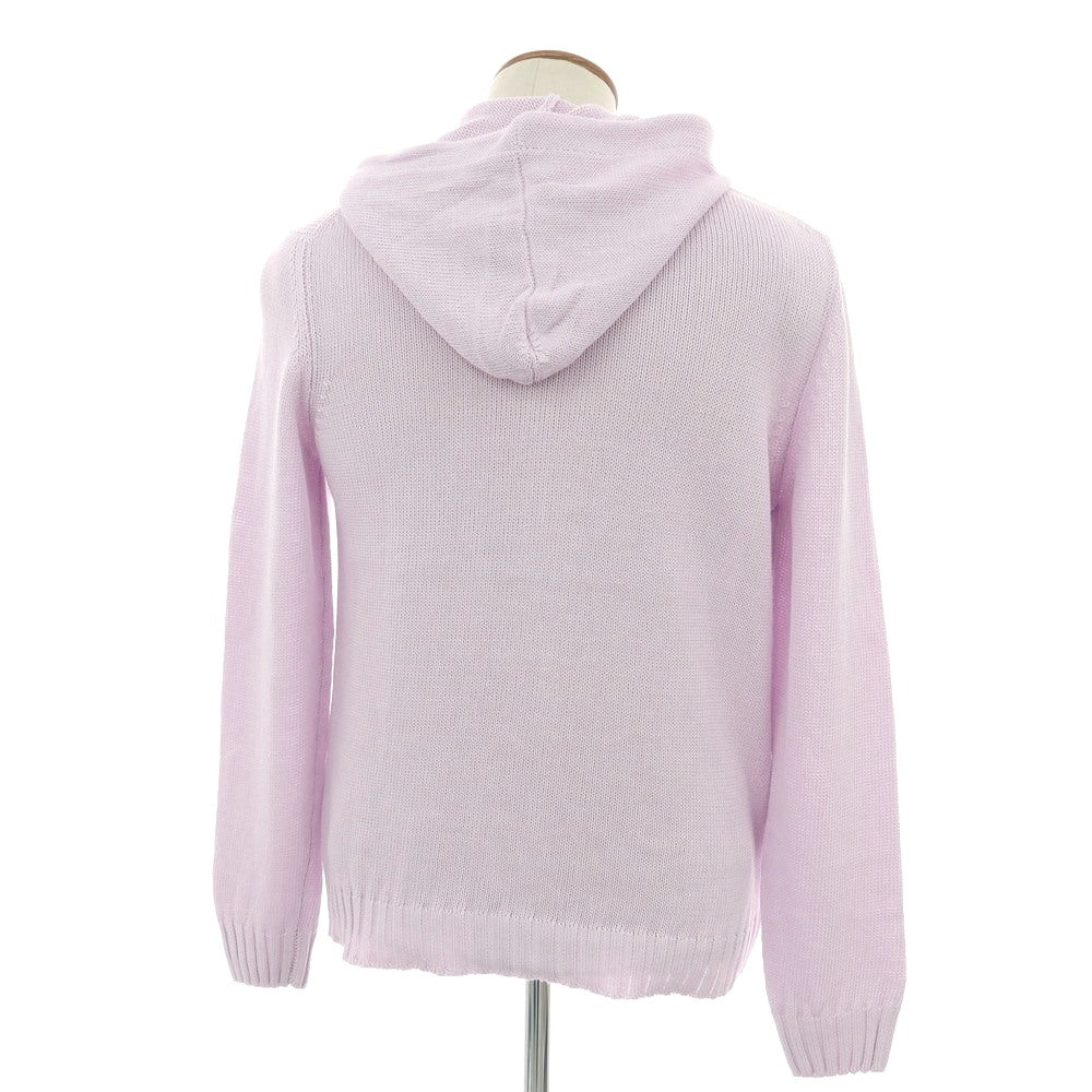 【新品】セッテフィーリ カシミア Settefili Cashmere リネンコットン ダブルジップ ニットパーカー ラベンダー【サイズ48/S】【 状態ランクN 】【 メンズ 】